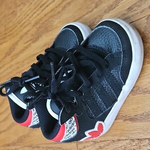 Adidas Kids Hard Court Black and Red High-Top Sneakers Size 5K